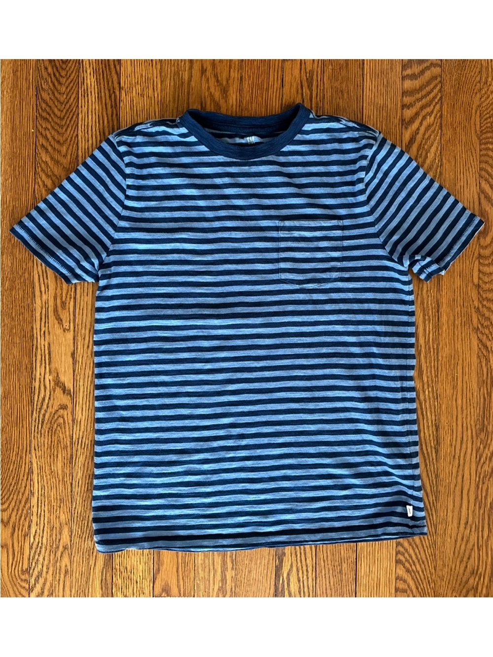 GAP Kids Blue Striped Pocket Tee Shirt XXL 14-16